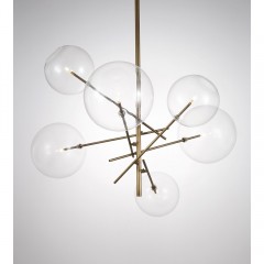 CHANDELIER 6 LIGHTS GLASS BALL - HANGING LAMPS